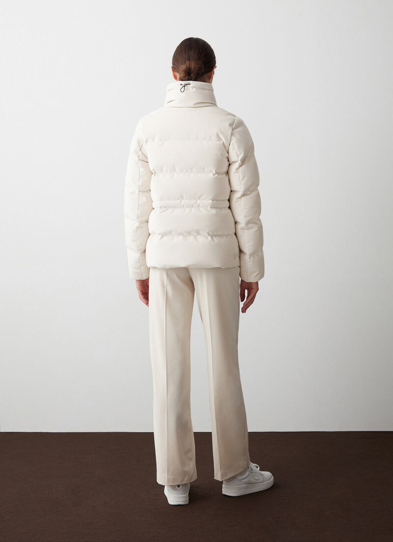 Stretch velvet down jacket