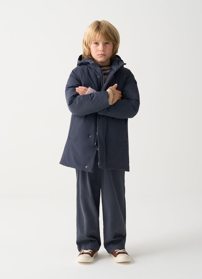 Waterproof hooded down jacket