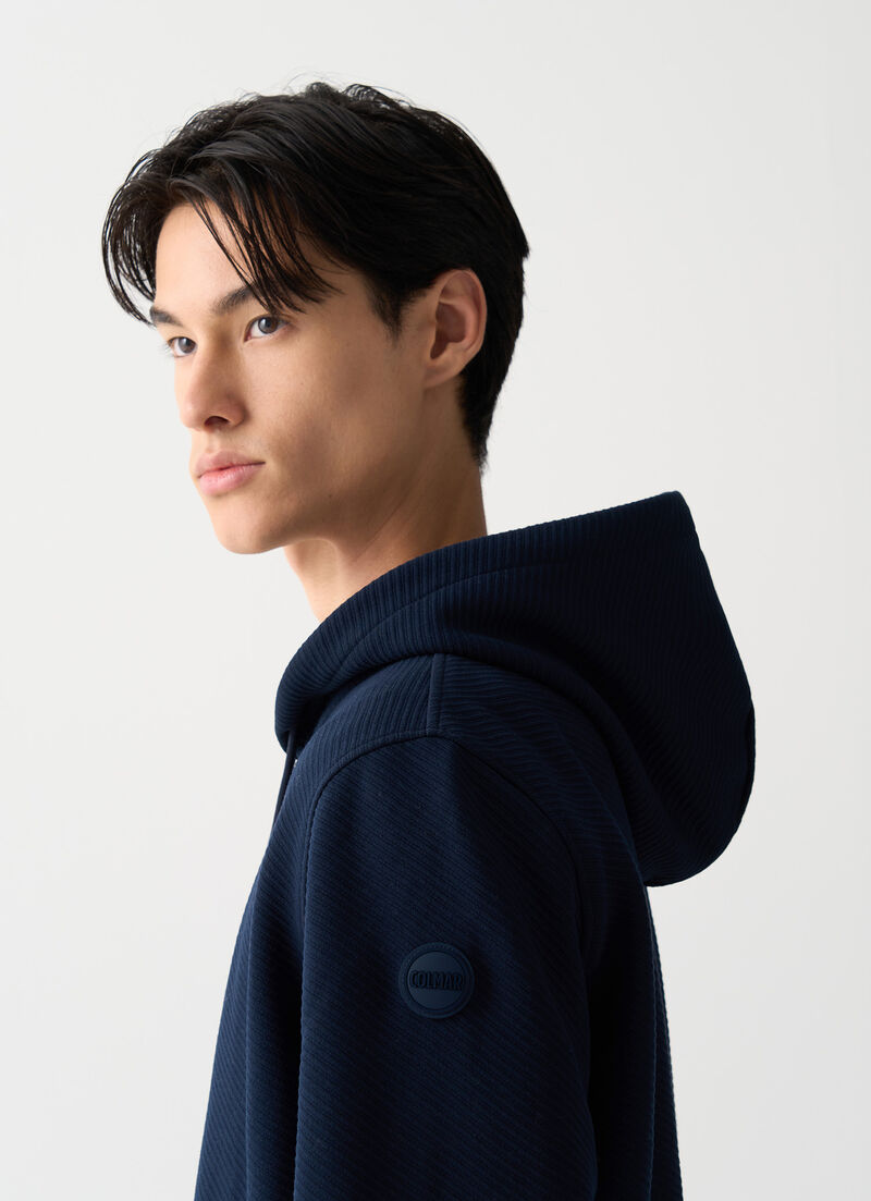 Hooded jacquard sweatshirt
