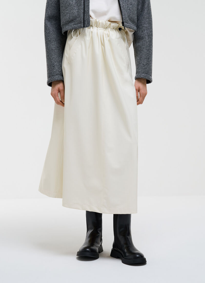 Faux leather midi skirt