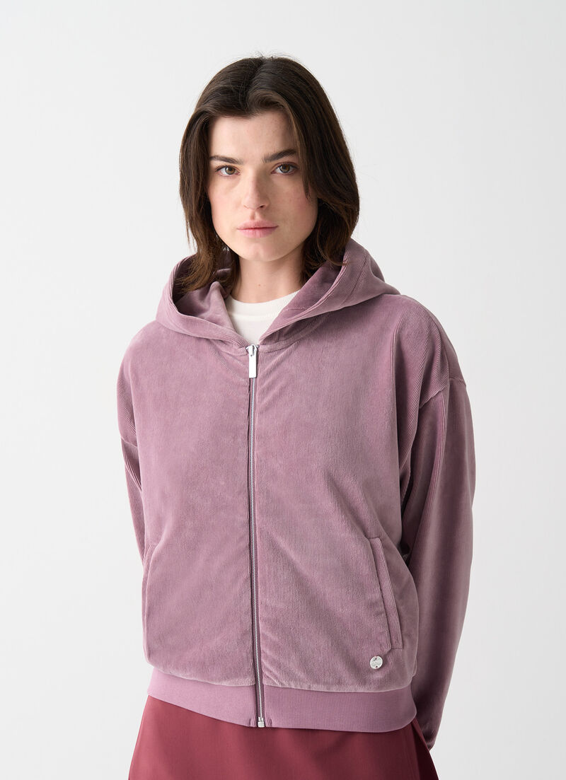 Needlecord hooded sweatshirt