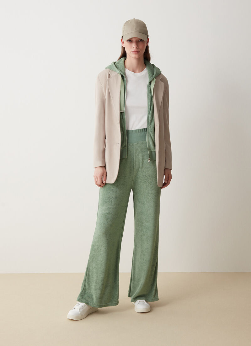 Chenille palazzo trousers