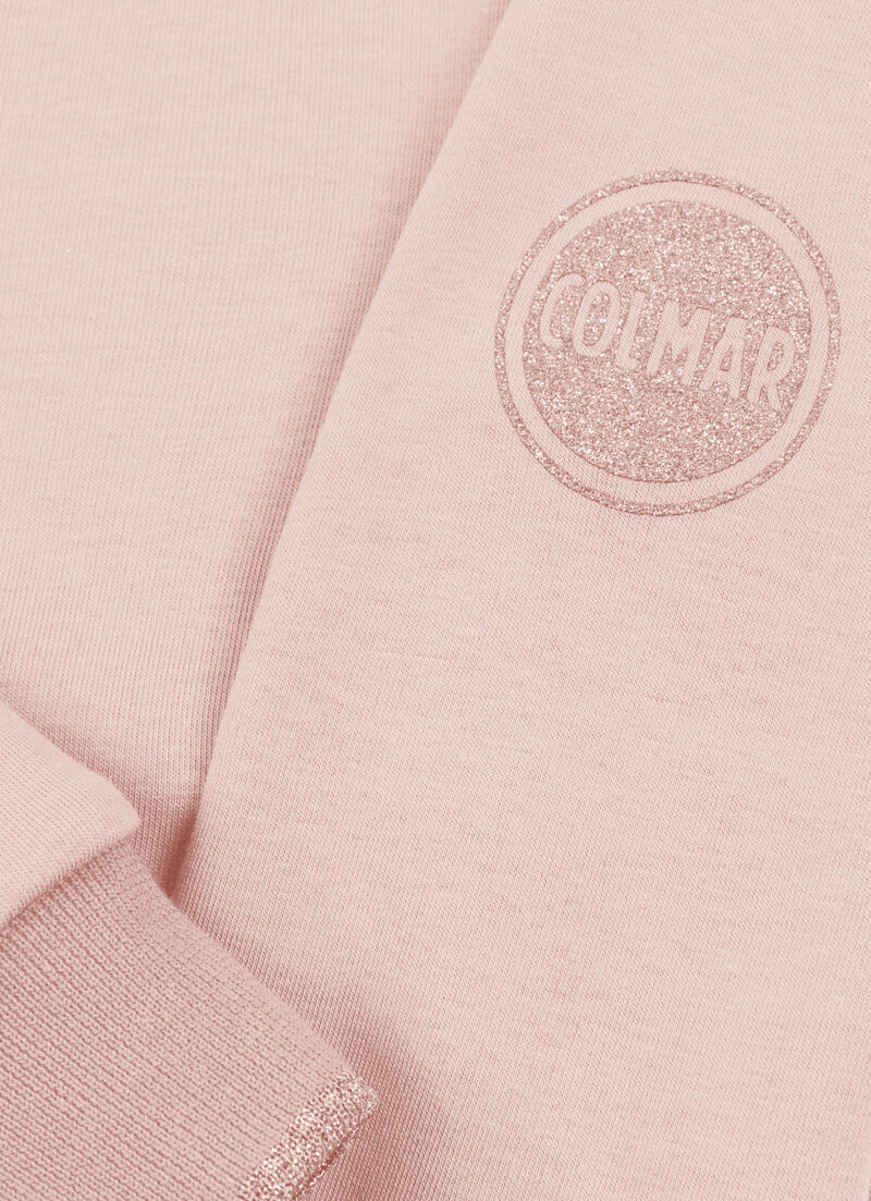 Crew neck sweatshirt with vertical cuts