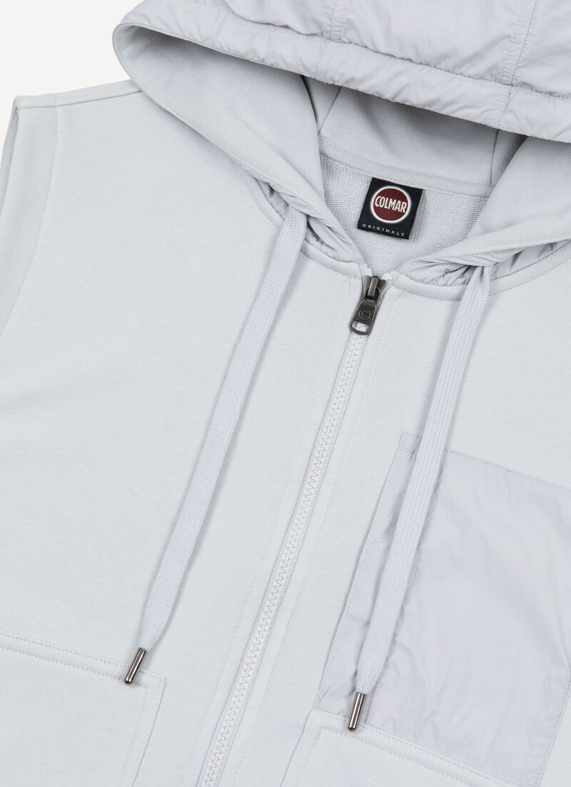 Fleece gilet with nylon details