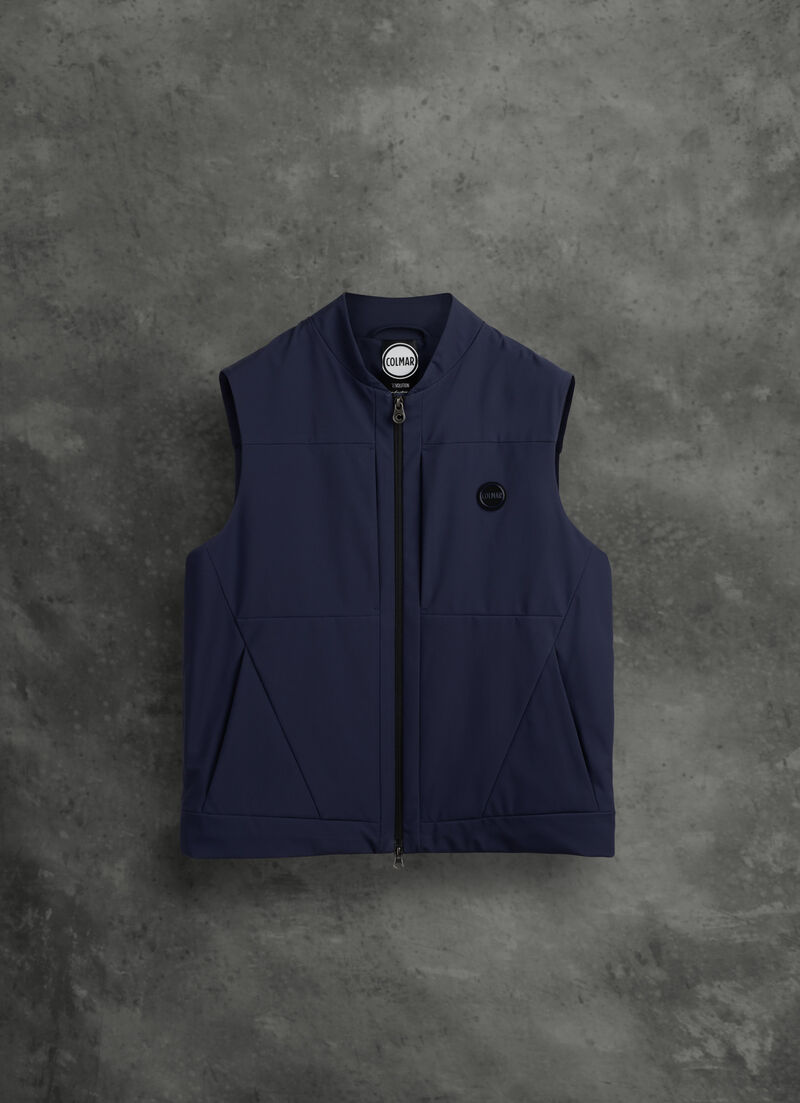 Solid-colour vest with adjustable hem