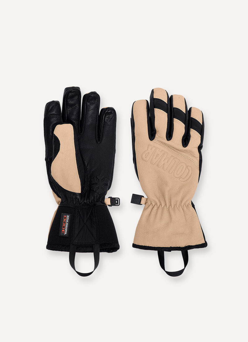 Leather ski gloves