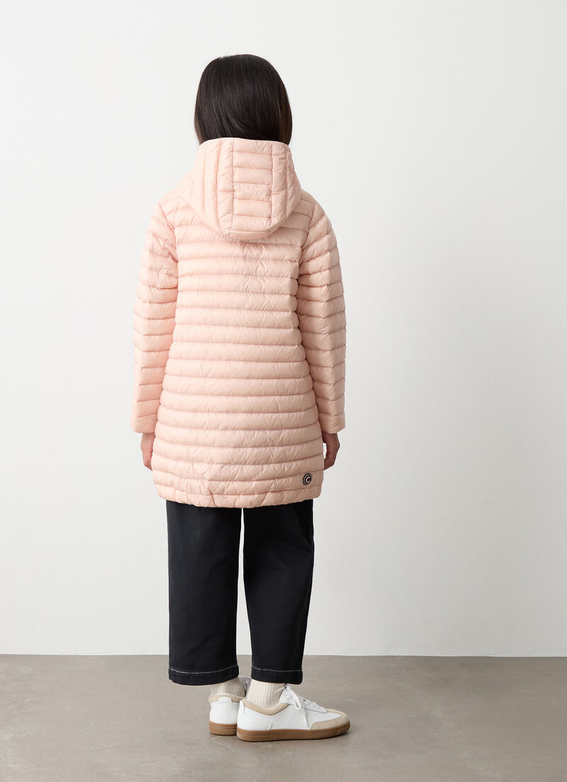 Long down jacket with hood