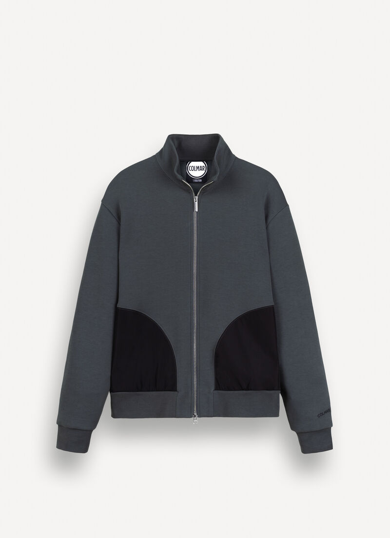 Sweatshirt with nylon inserts