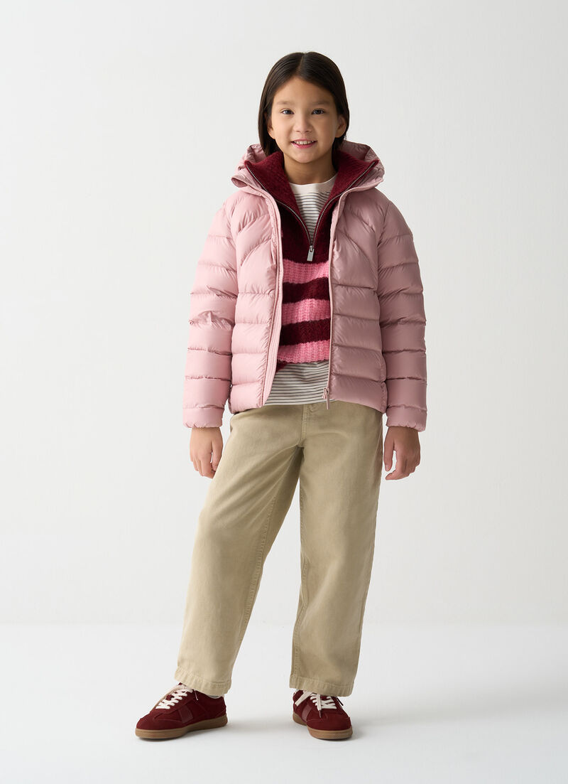 Quilted down jacket with hood