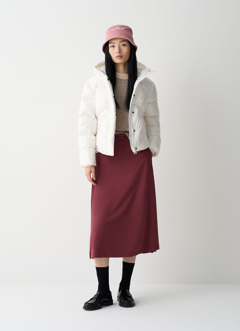 Glossy hooded down jacket