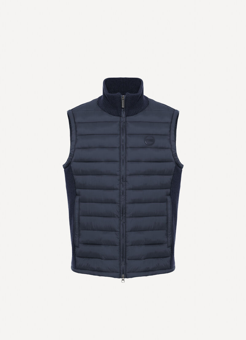 Vest with rib-knit inserts