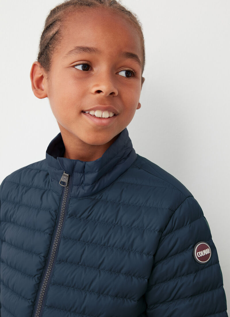 Sporty down jacket with padded collar