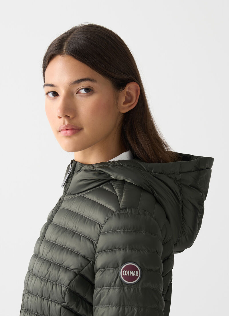Light down jacket with hood
