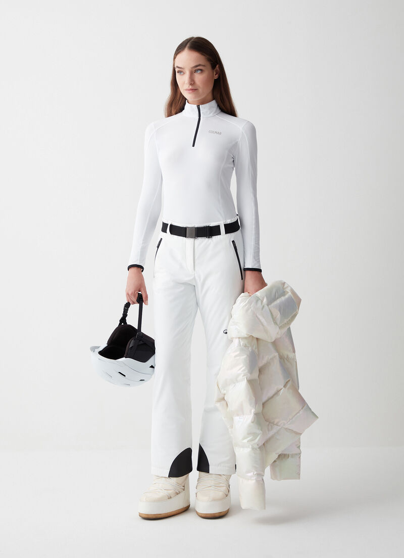 Padded ski pants with belt