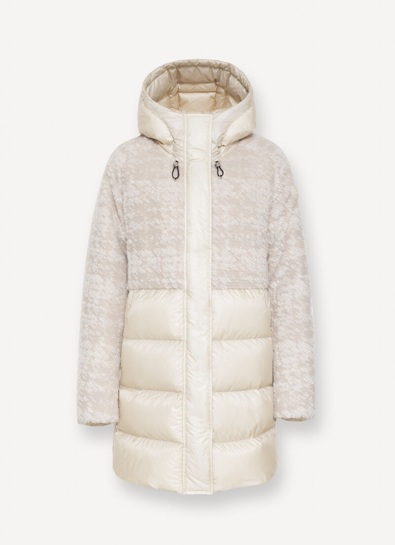 Hooded jacquard down jacket