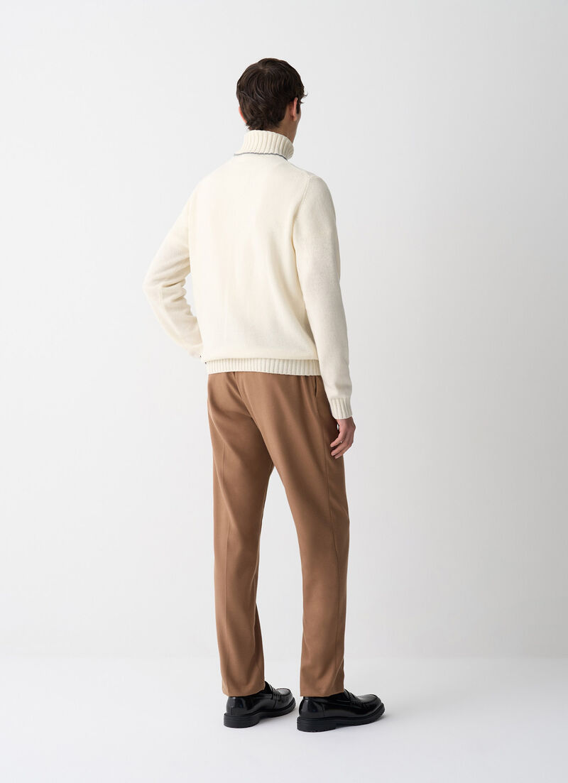 Polo-neck with tricolour detailing