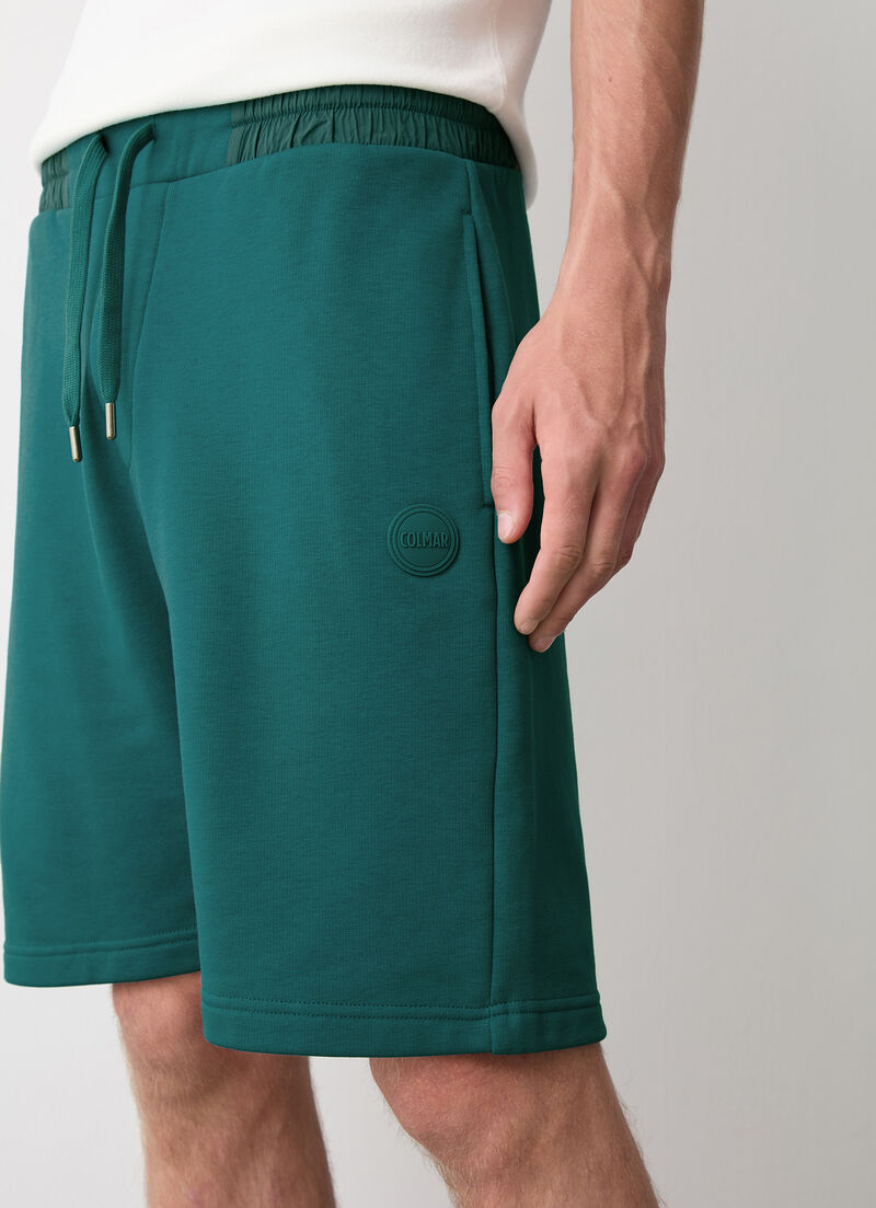 Fleece shorts with nylon details