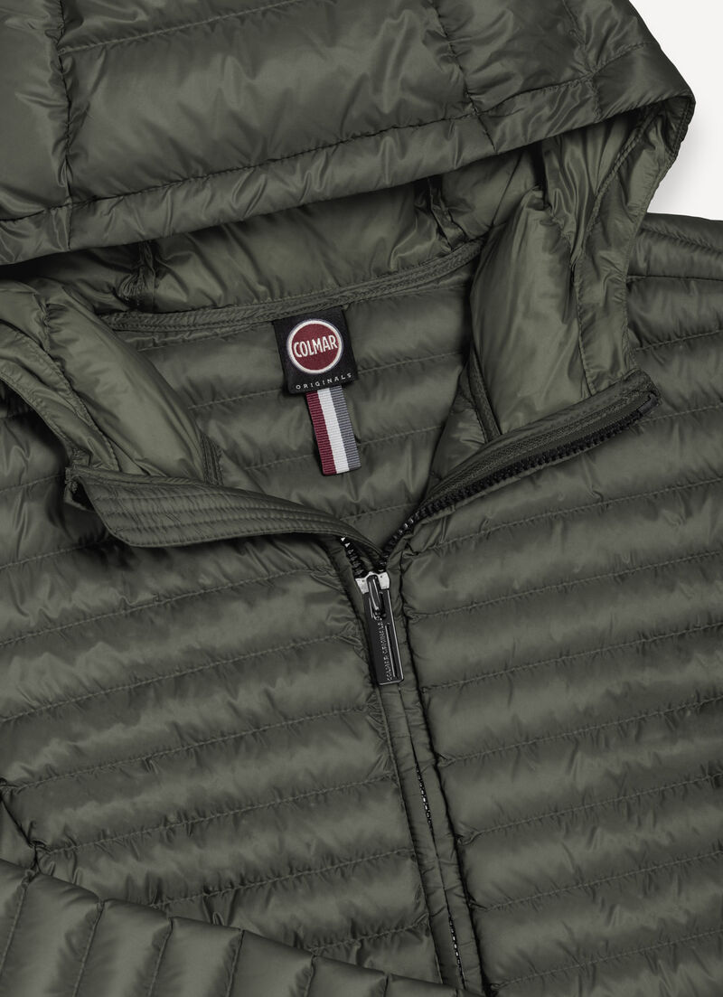 Light down jacket with hood