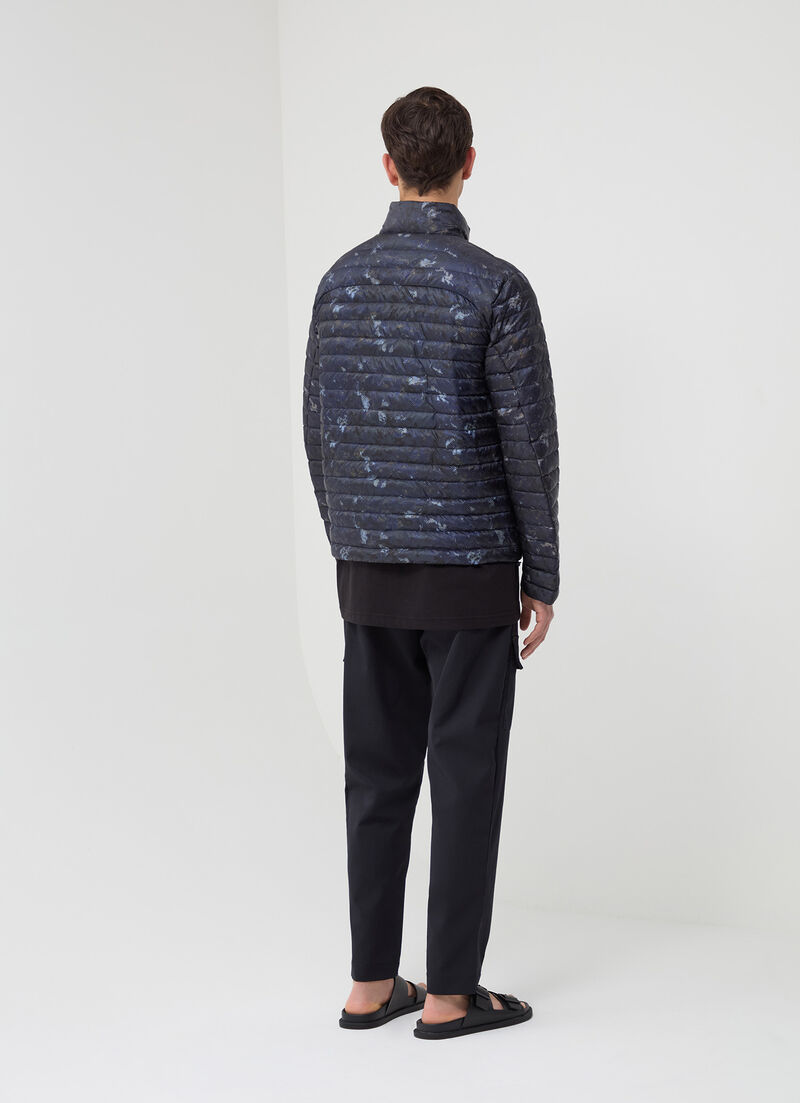 Pixelated camouflage down jacket