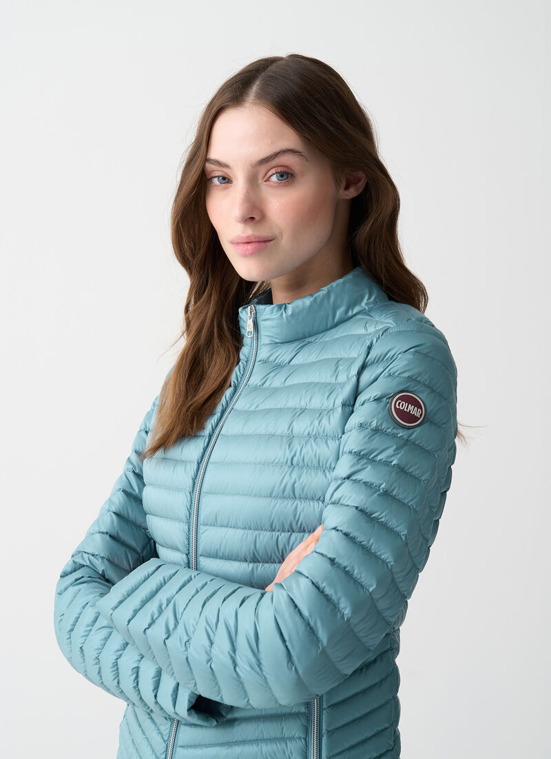 Rounded hem down jacket