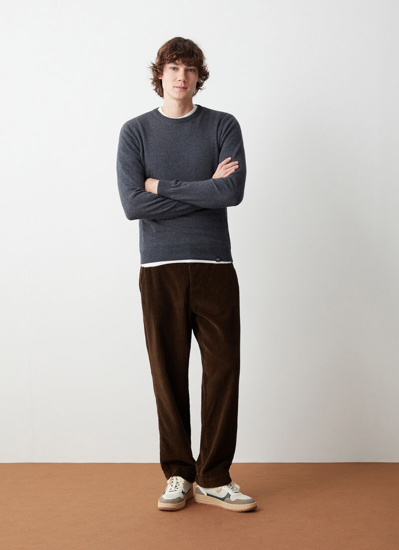 Cashmere-blend stockinette-stitch pullover