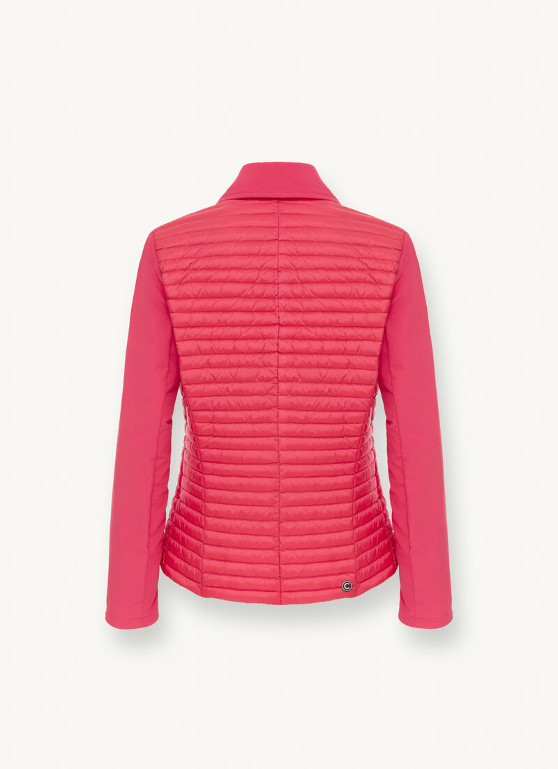 Semi-quilted blazer with combination of fabrics