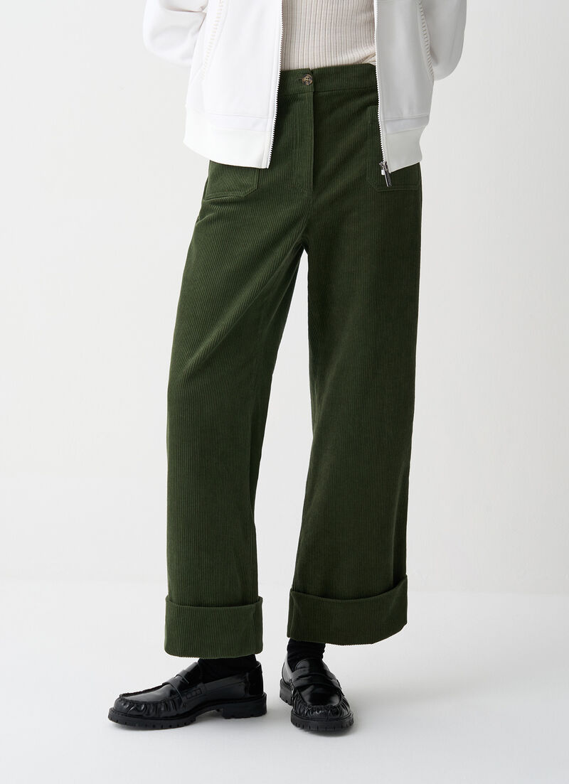 Flared velvet trousers