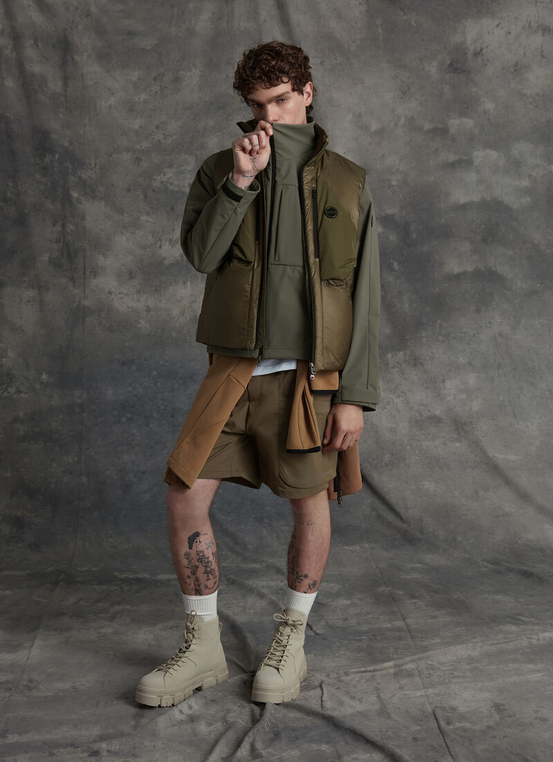 Taffeta and mini-ripstop fabric vest