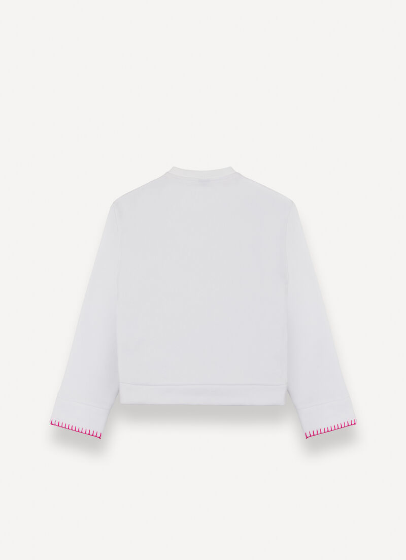 Crew-neck sweatshirt with embroidery