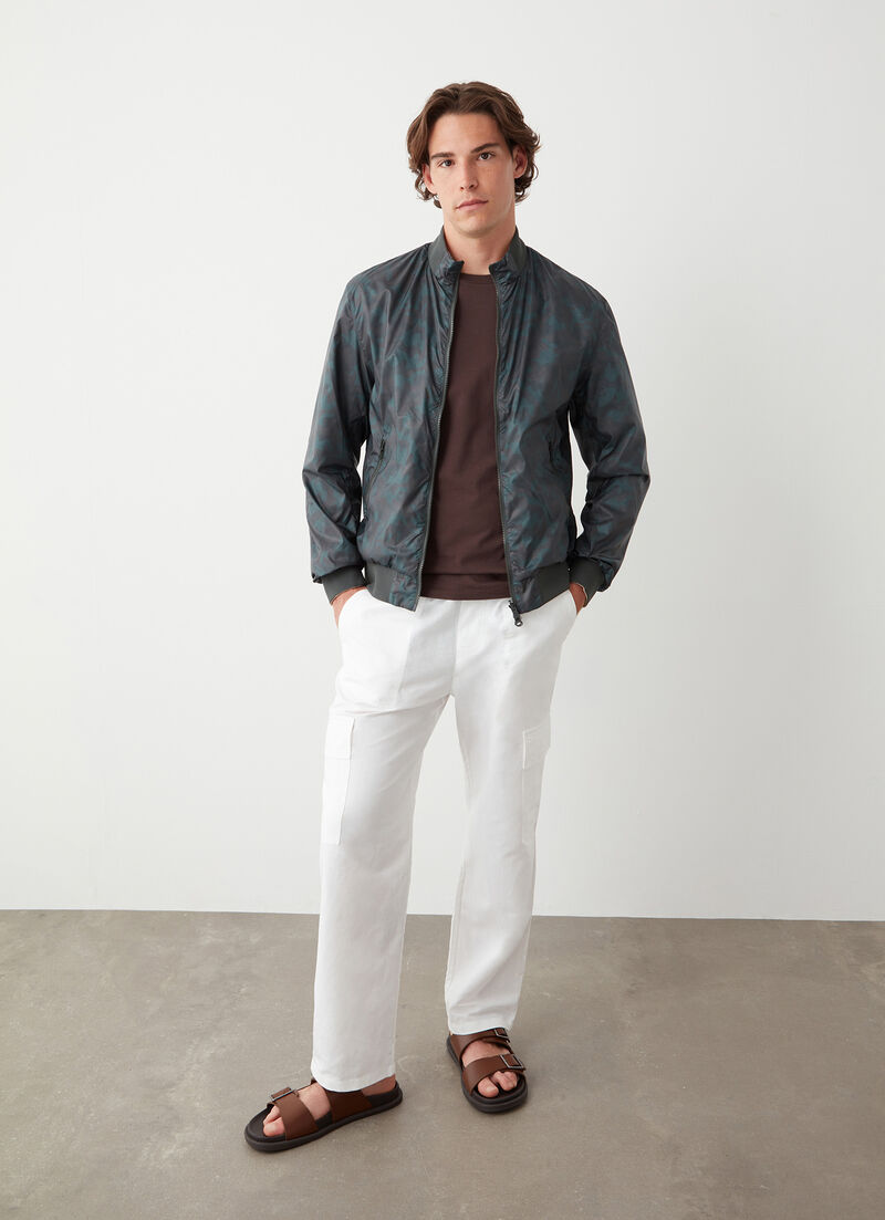 Reversible camouflage bomber jacket