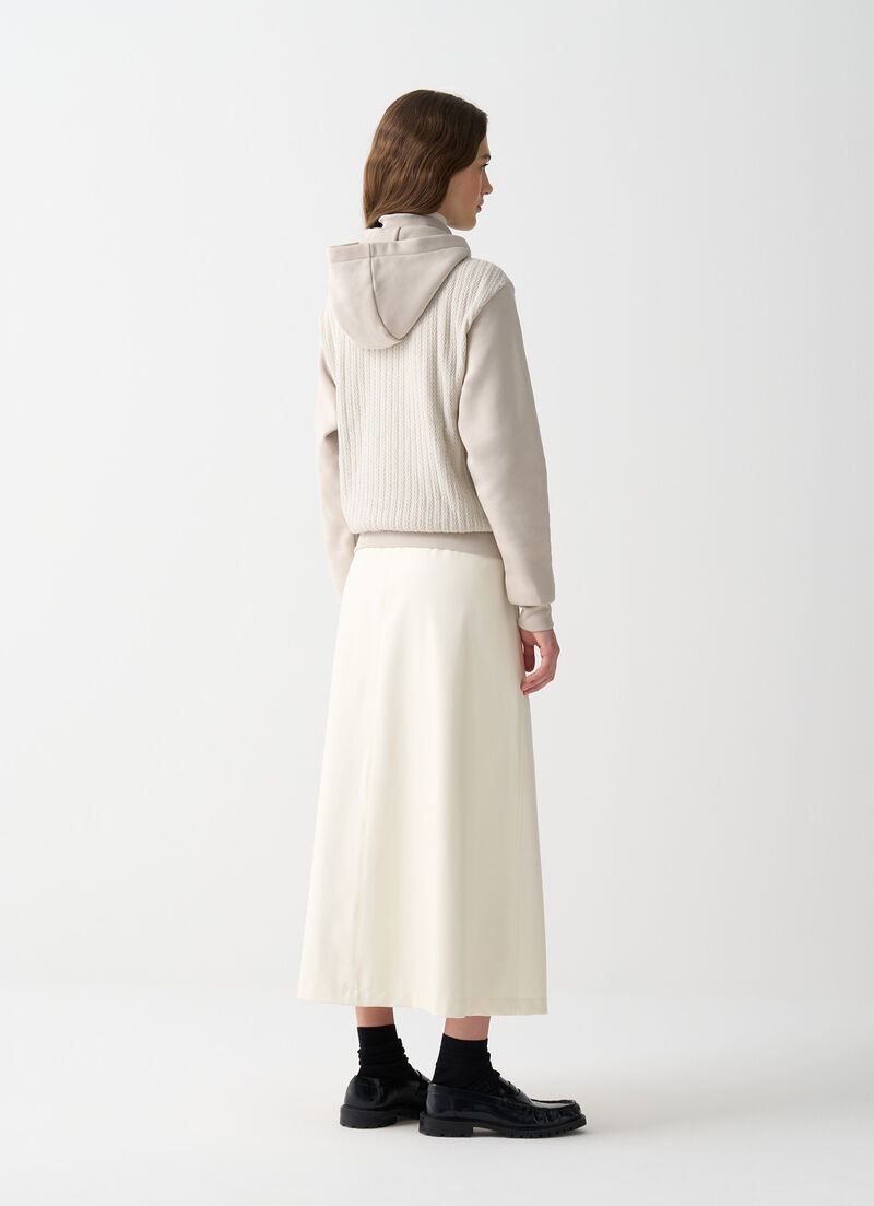 Cable-knit hooded sweatshirt