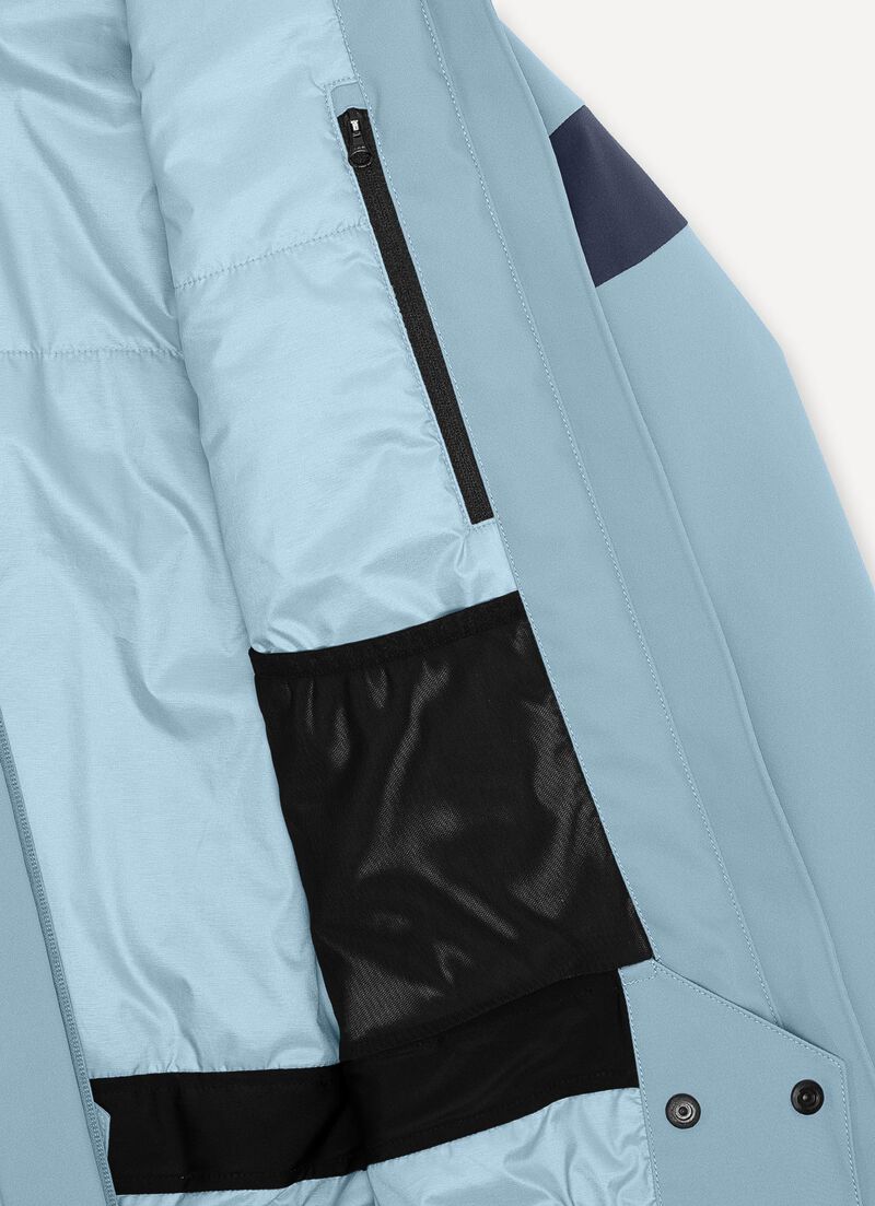 Ski jacket with two-tone insert