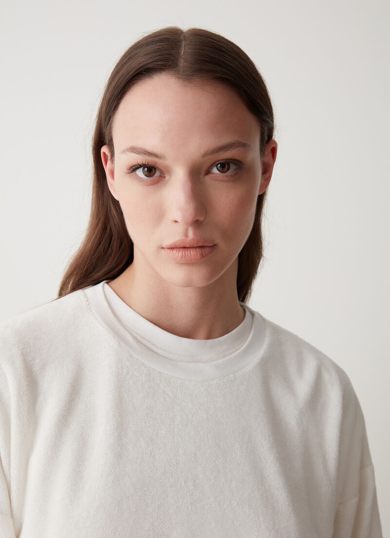 Chenille round-neck sweatshirt