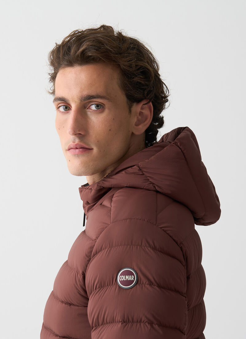 Down jacket with hood