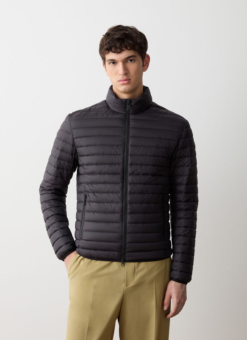 Autumn-weight down jacket with padded collar