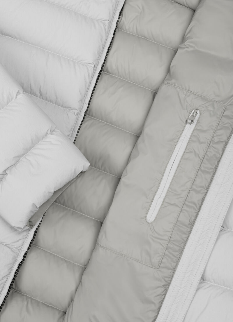 Down jacket with detachable hood