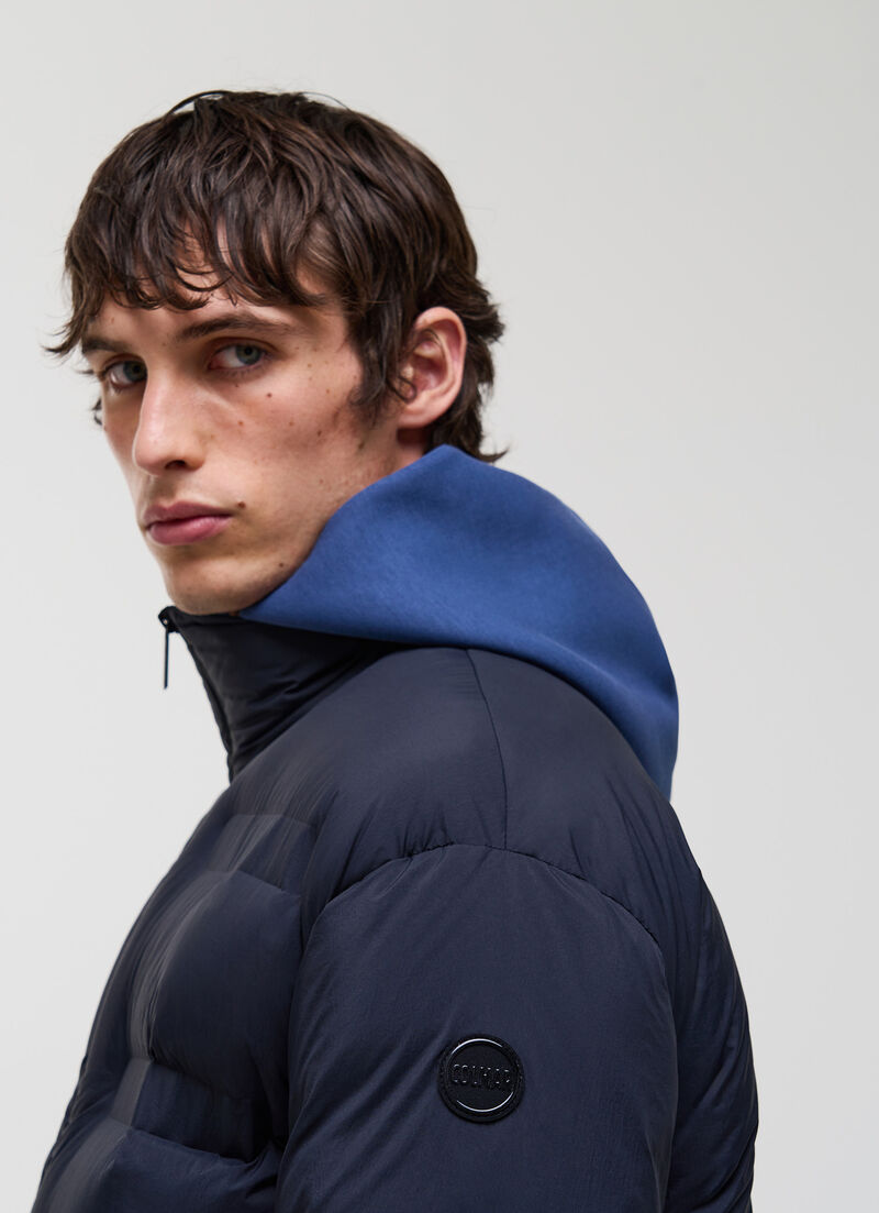 Matte down jacket with diagonal design