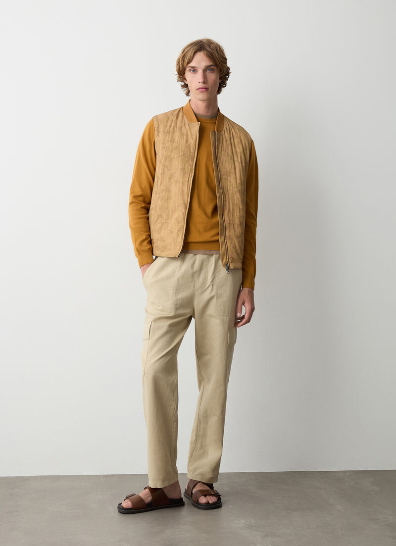 Camouflage down-padded gilet