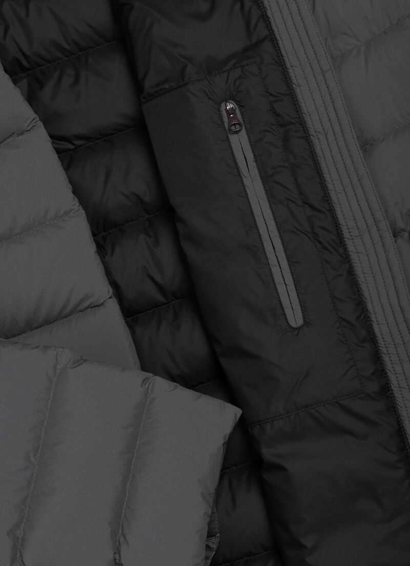 Down jacket with detachable hood