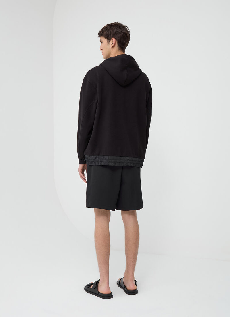 Sweatshirt with nylon inserts