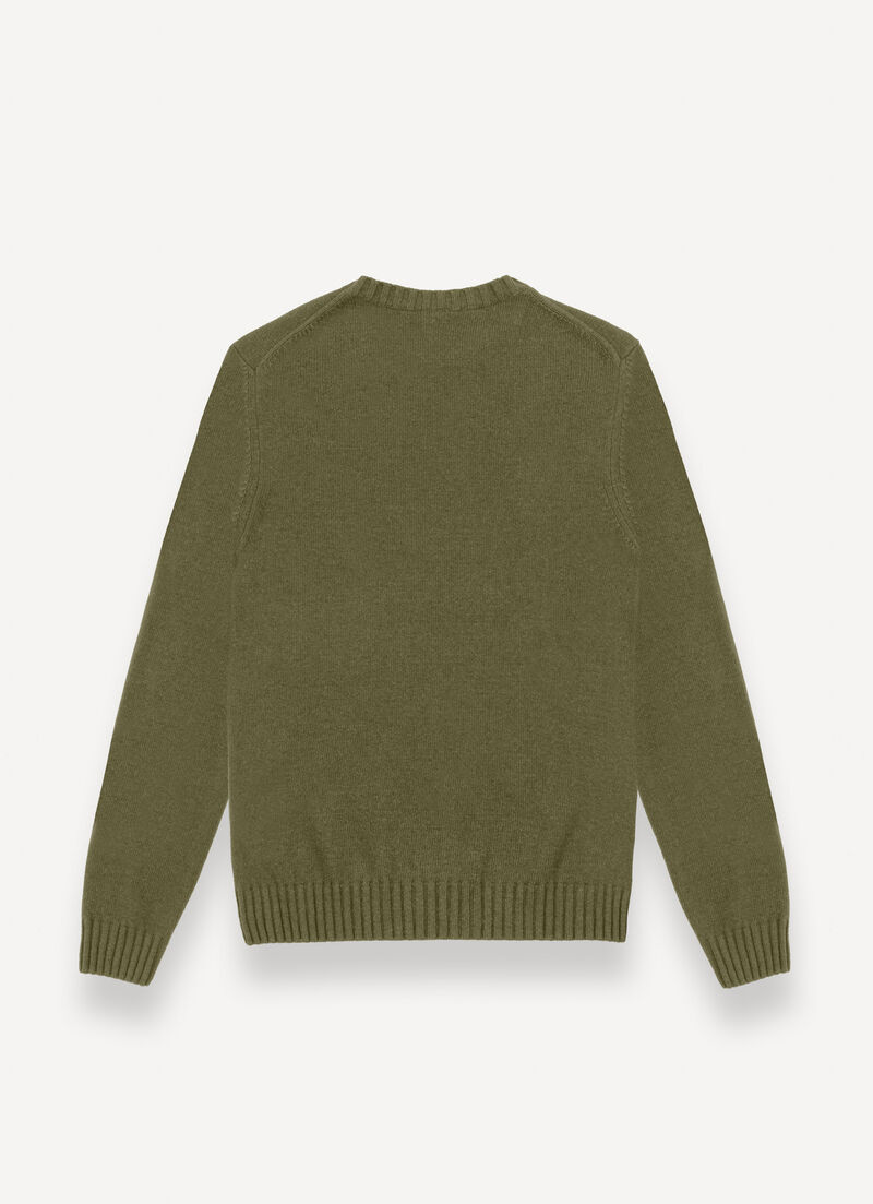Branded wool pullover