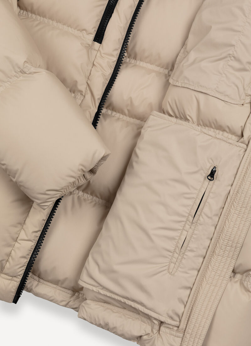 Puffy down jacket with hood