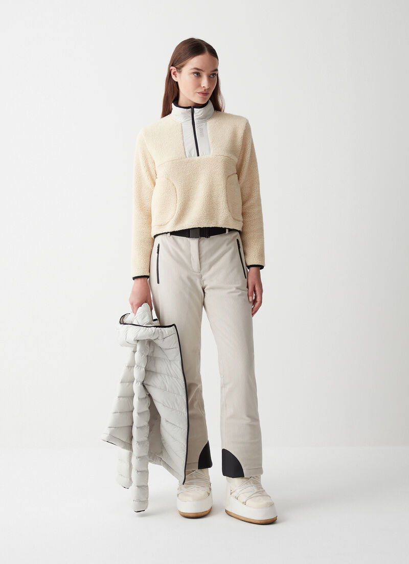 Sherpa-style knit sweatshirt