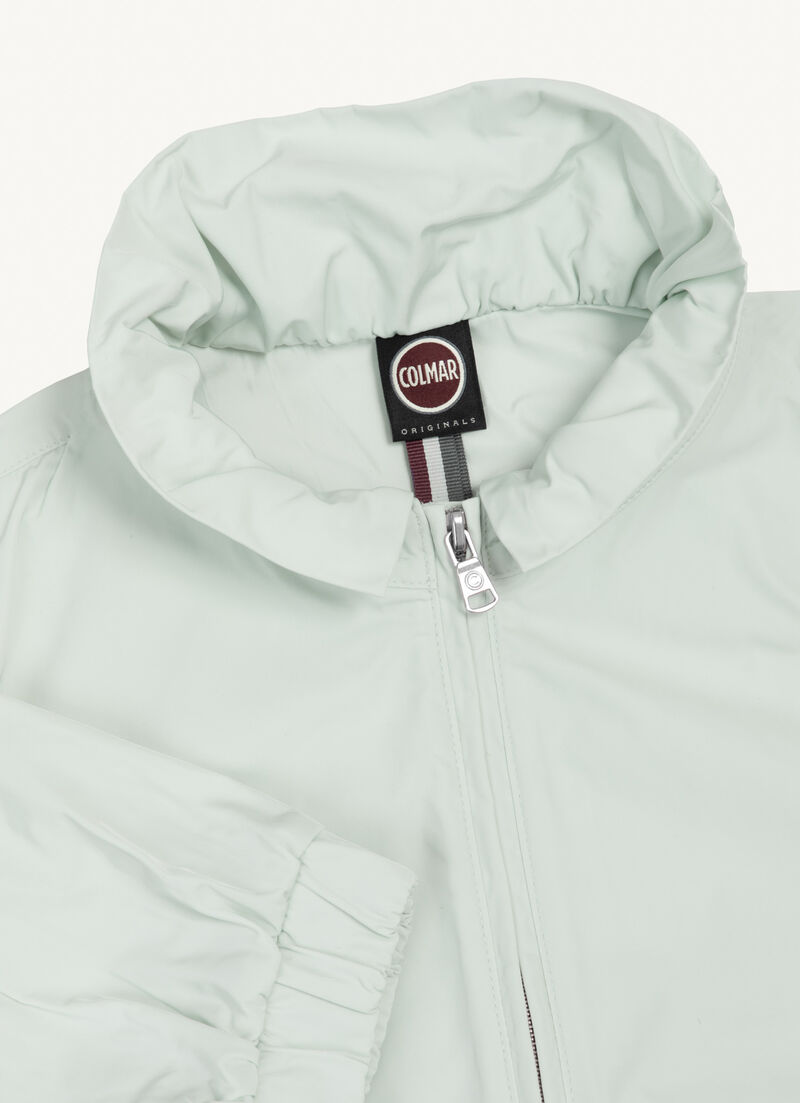 Unlined taffeta jacket with short sleeves