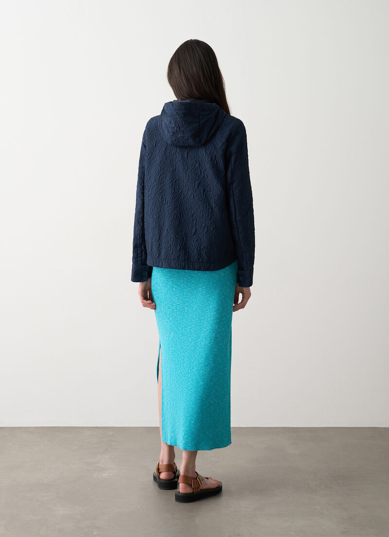 Embossed hooded jacket