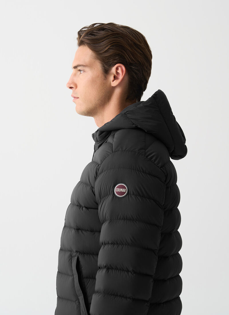 Down jacket with hood