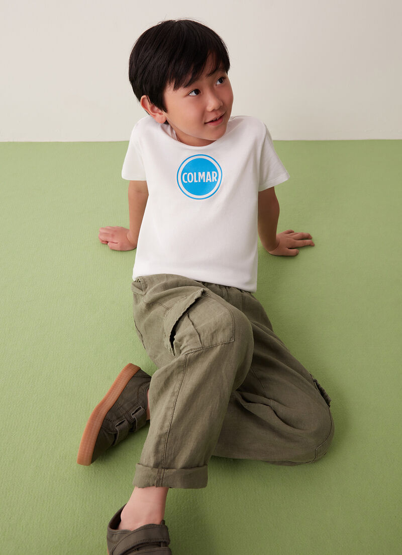 Cotton T-shirt with maxi Colmar logo