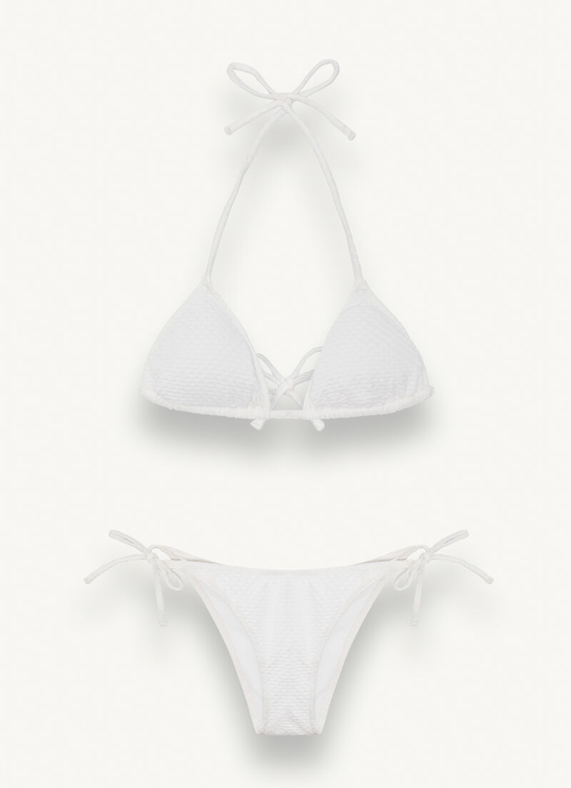 Triangle bikini in textured fabric