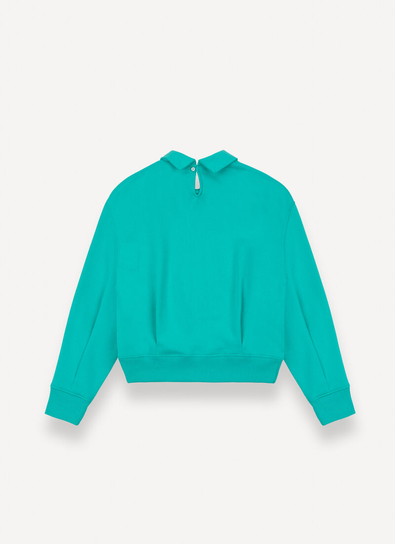 Sweatshirt with collar and darts