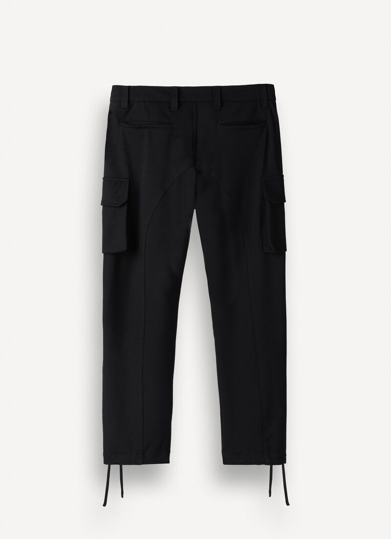 Interlock trousers with maxi pockets